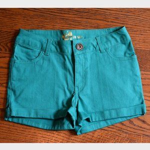 Teal green girls short (cotton denim)